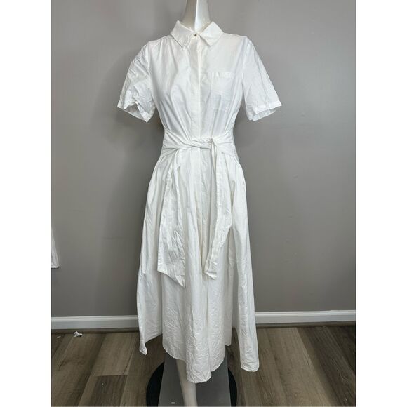 Toccin Megan Tie-Waist Cotton Midi-Dress Size Small $495 - Picture 6 of 11